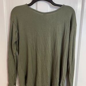 long sleeve open back shirt